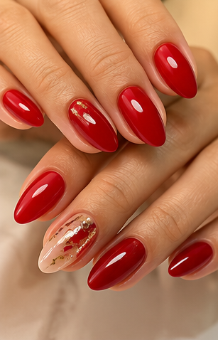 Nailed It Antalya kırmızı nail art ve protez tırnak örneği